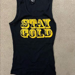 Vintage black tank top Stay Gold